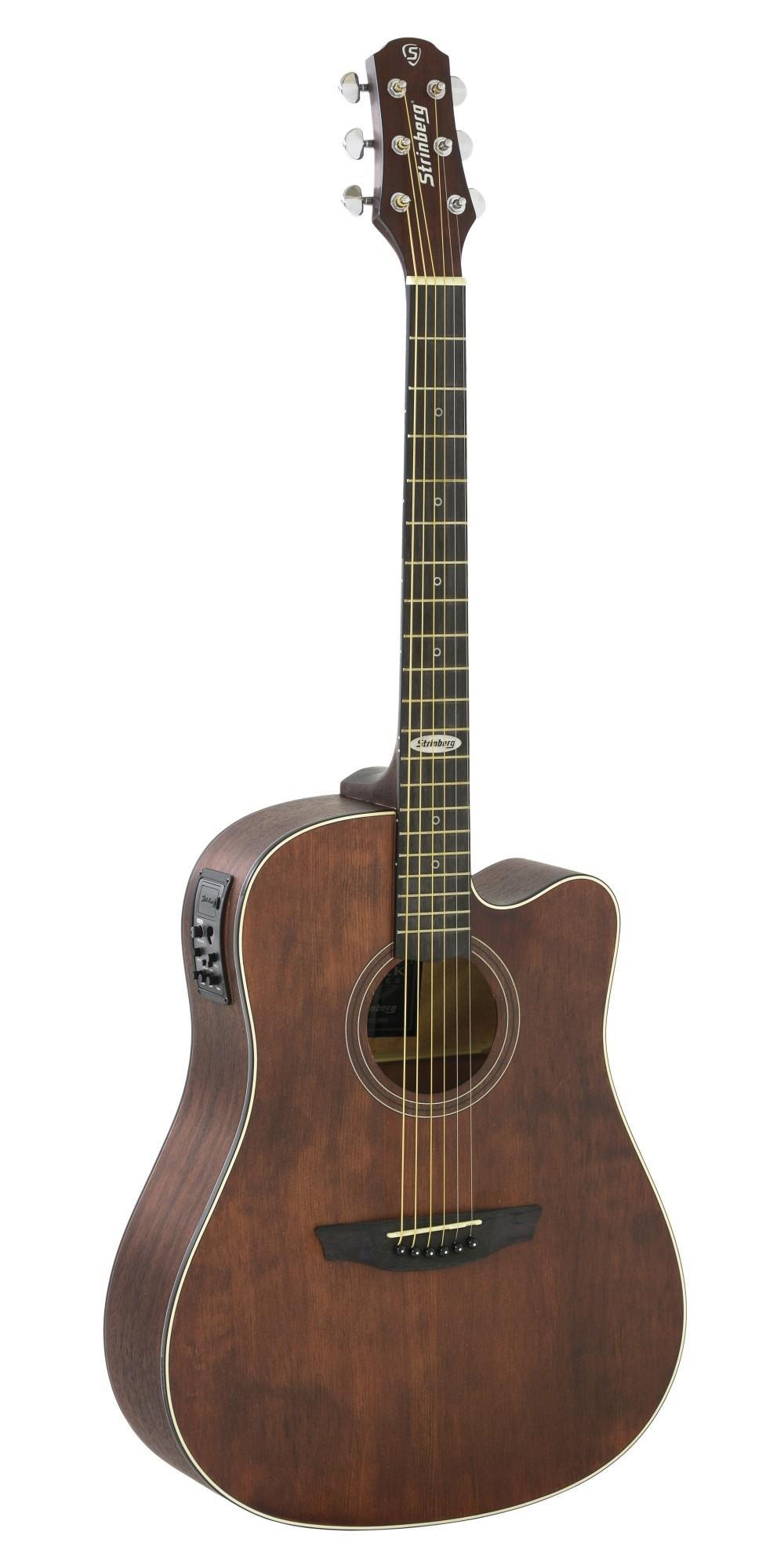Miniatura Violao Eletrico Strinberg Folk Sd200 Sms Smoked Satin + Capa