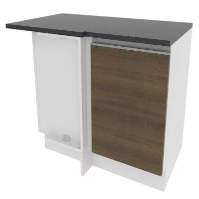 Miniatura Balcão de Canto Madesa Acordes Glamy 100% MDF 1 Porta Branco/Rustic Cor:Branco/Rustic