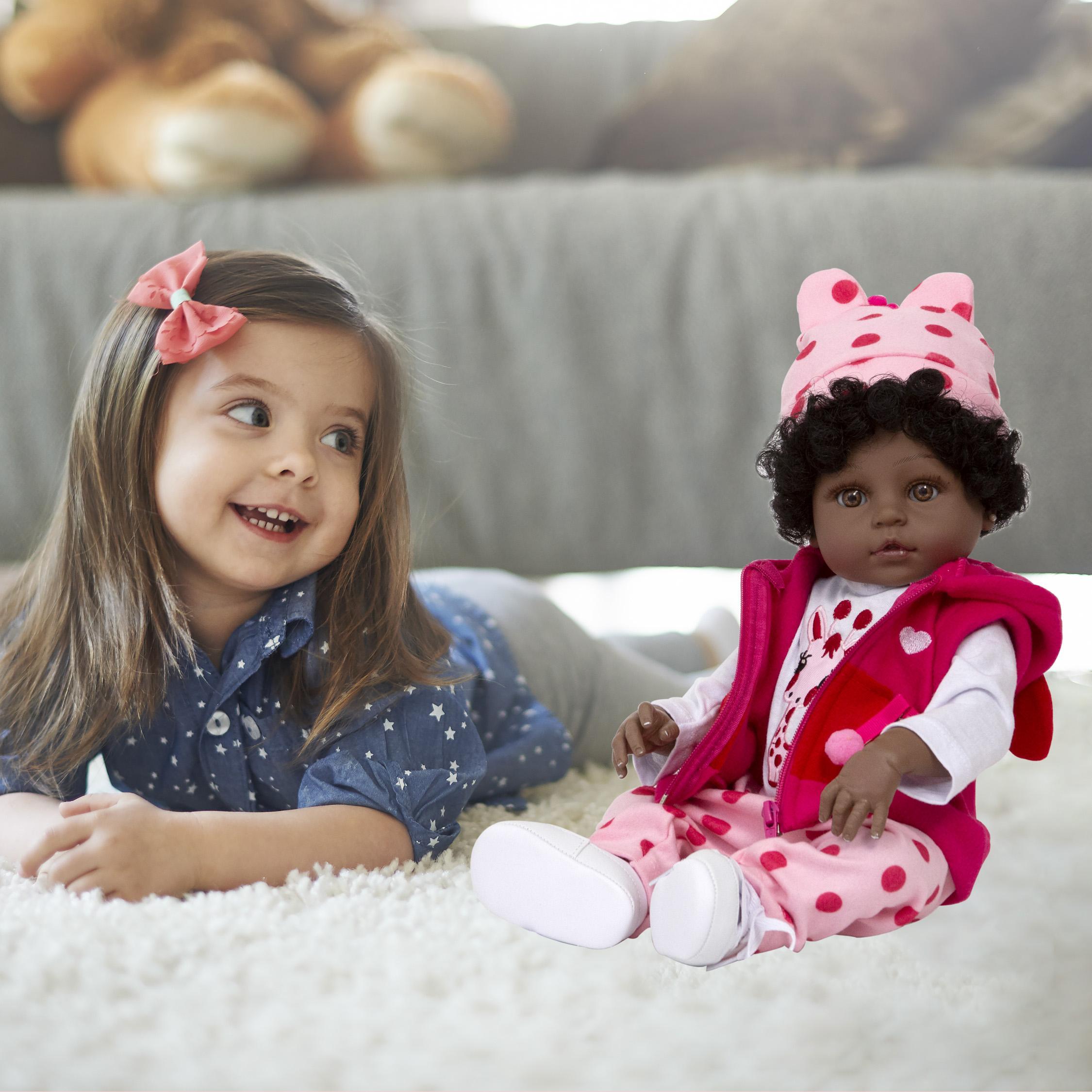 Bebe Reborn Realista Girafinha Menina Negra Enxoval Completo
