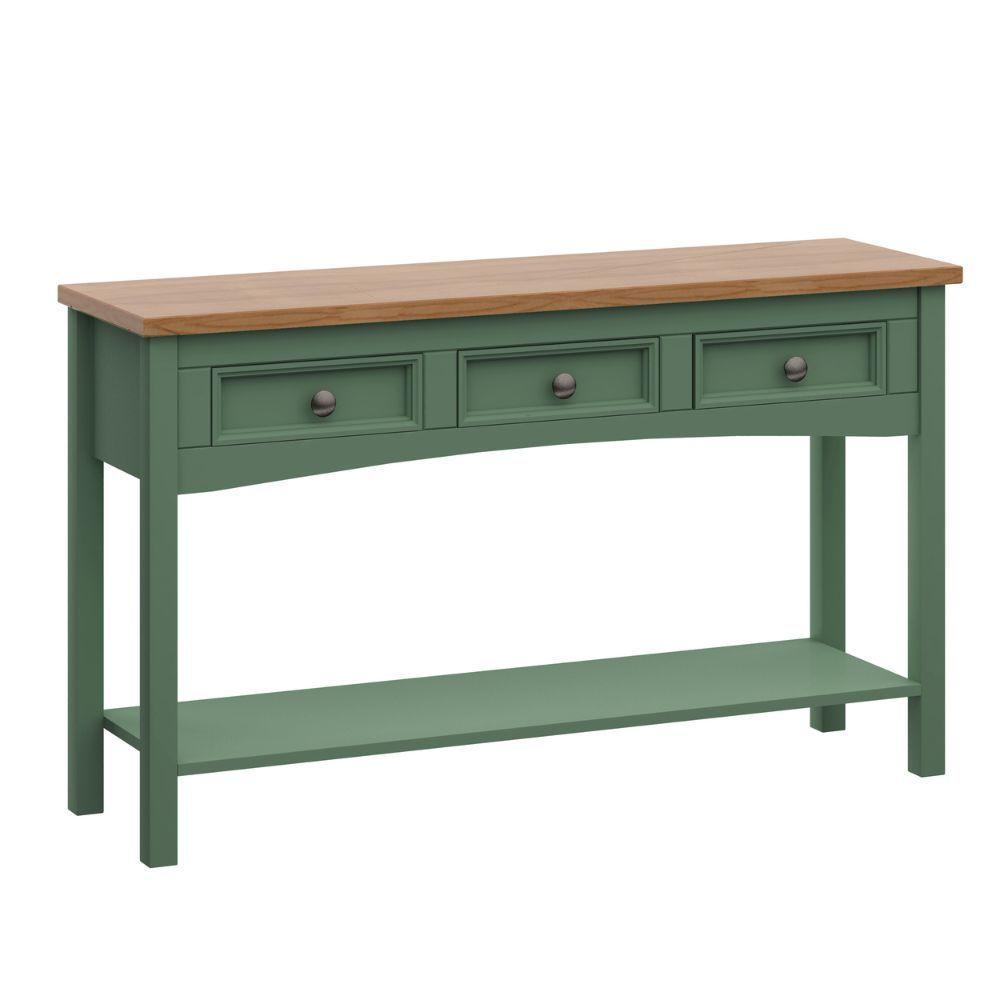 Miniatura Mesa Aparador 3 Gavetas 1 Prateleira Veneza Verde