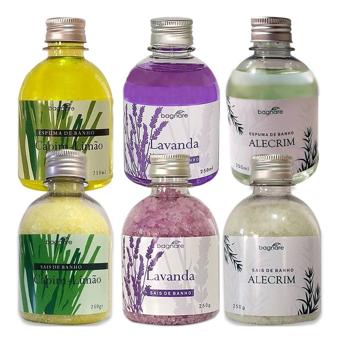 Miniatura Kit 3 Sais De Banho + 3 Espumas Hidromassagem Ofurô Spa