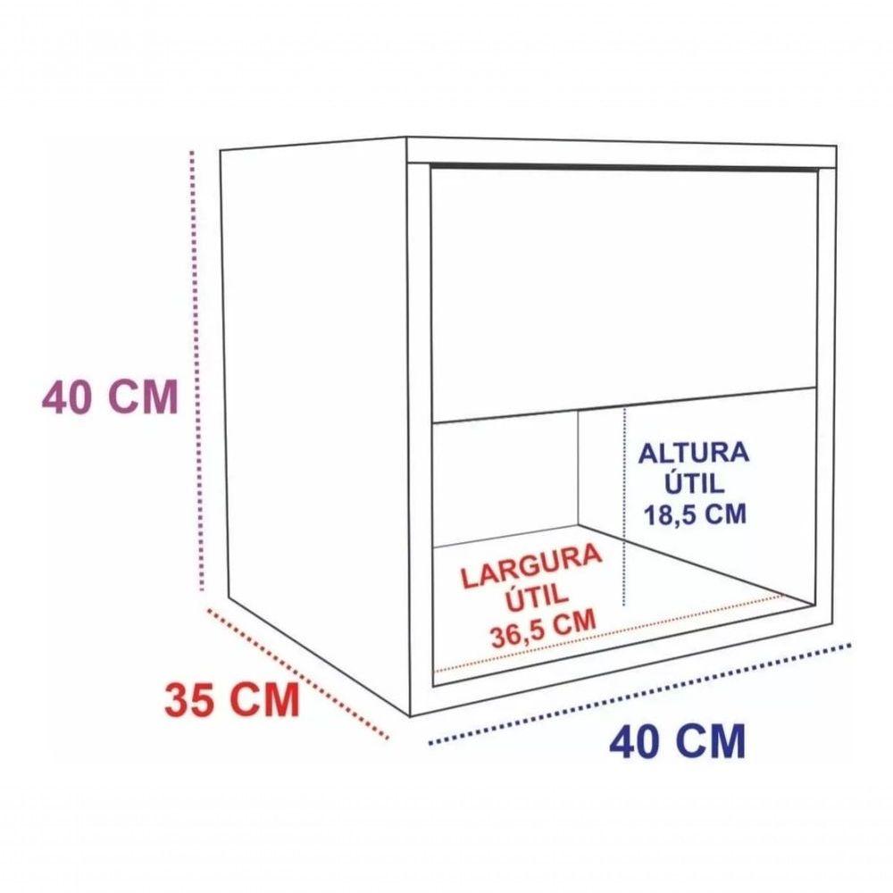 Miniatura Mesa De Cabeceira C Gaveta Secreta Lado Esquerdo Mdf Branco