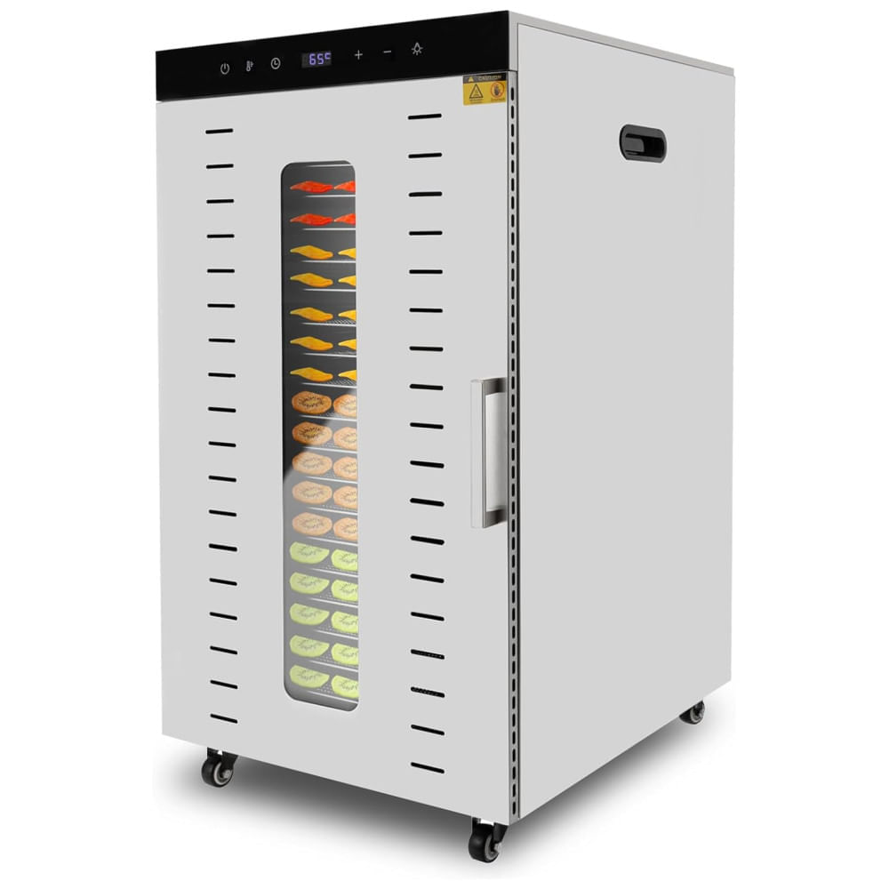 Miniatura Desidratador de Alimentos Profissional com 20 Bandejas em Aço Inoxidável, Temporizador 24H e Controle de Temperatura, 1...