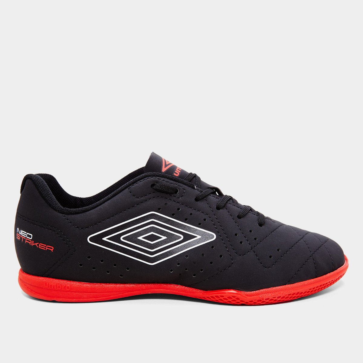 Miniatura Chuteira Futsal Umbro Neo Striker Unissex Preto+Bordô - 39