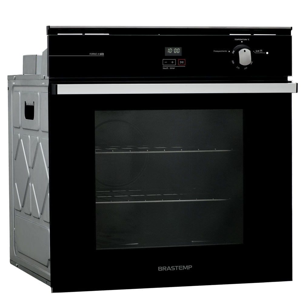 Miniatura Forno de embutir a gás Brastemp 78 litros Preto com grill e timer touch 220V