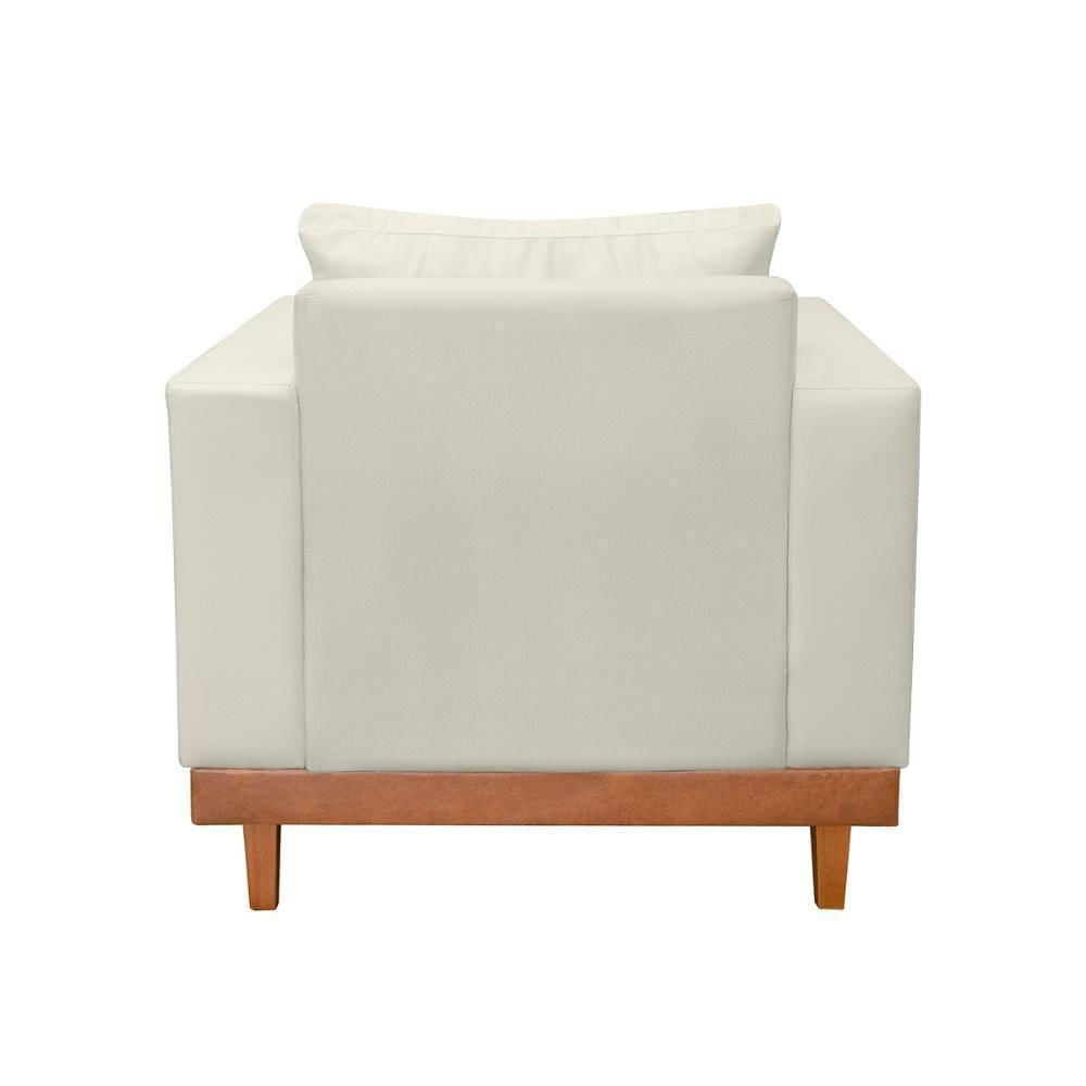 Miniatura Sofá Poltrona Living Base Madeira Sala Quarto Recepção Suede Bege