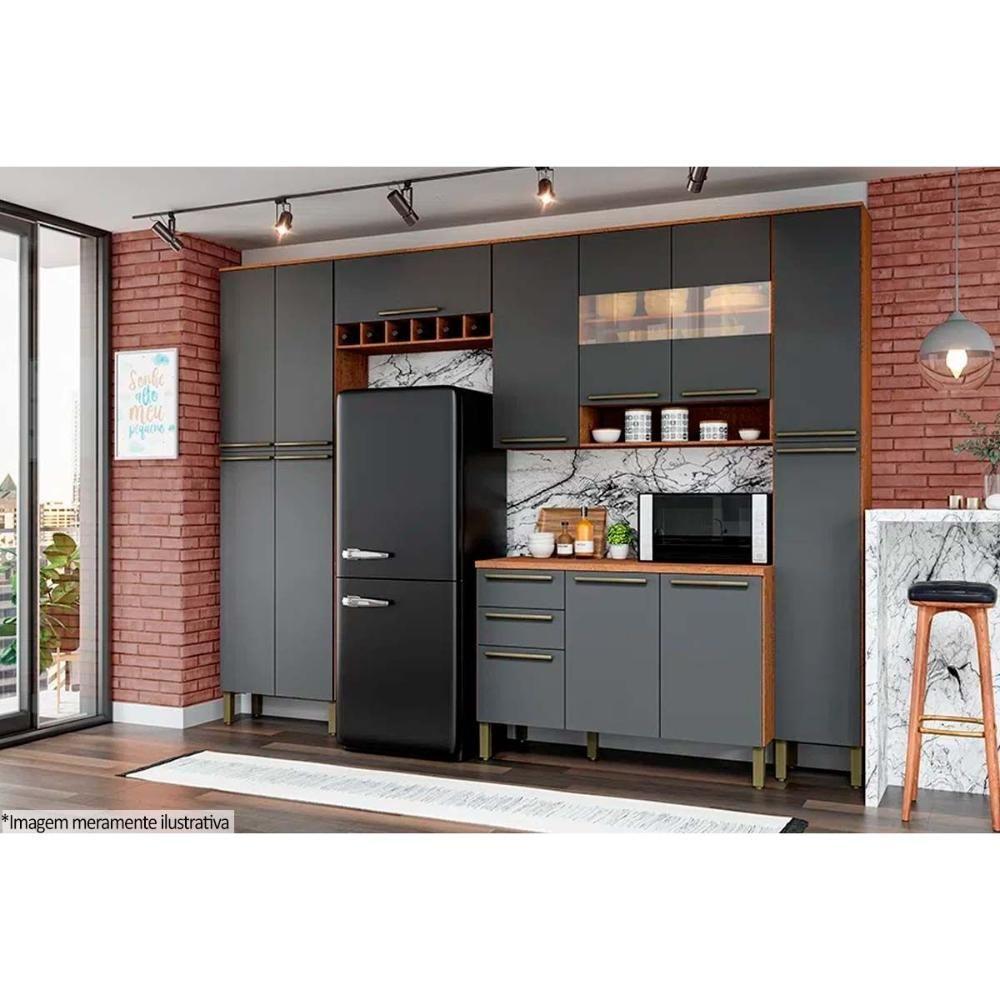 Módulo Cozinha Ronipa Nápoli Prime Paneleiro C/ 2 Portas Castanho/branco