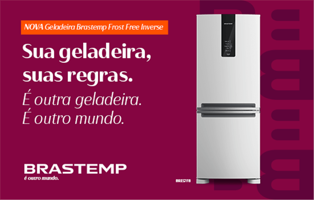 Geladeira Brastemp Frost Free Inverse A+++ 447 litros cor Branca com Smart Flow e Fresh Box - BRE57FB 110v
