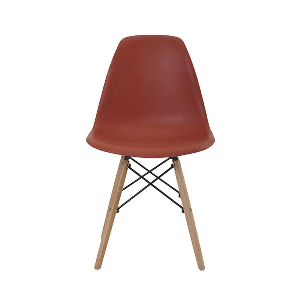 Miniatura Conjunto 2 Cadeiras Eiffel PP Base Madeira Rivatti Laranja Telha