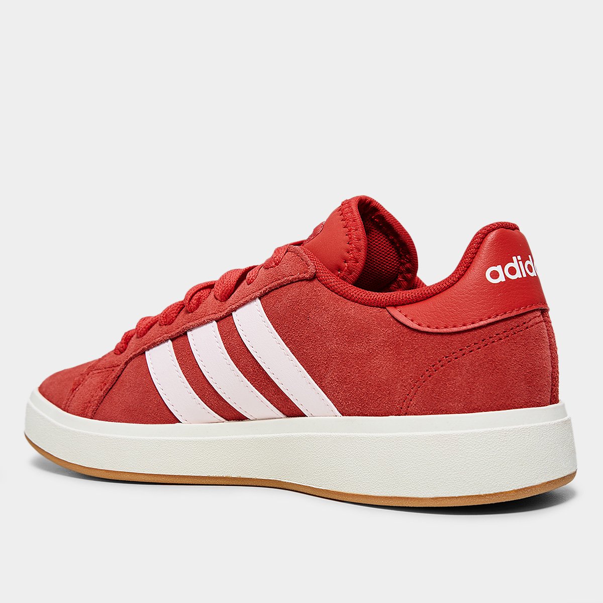 Miniatura Tênis Adidas Grand Court Base Suede Feminino Vermelho+Branco - 34