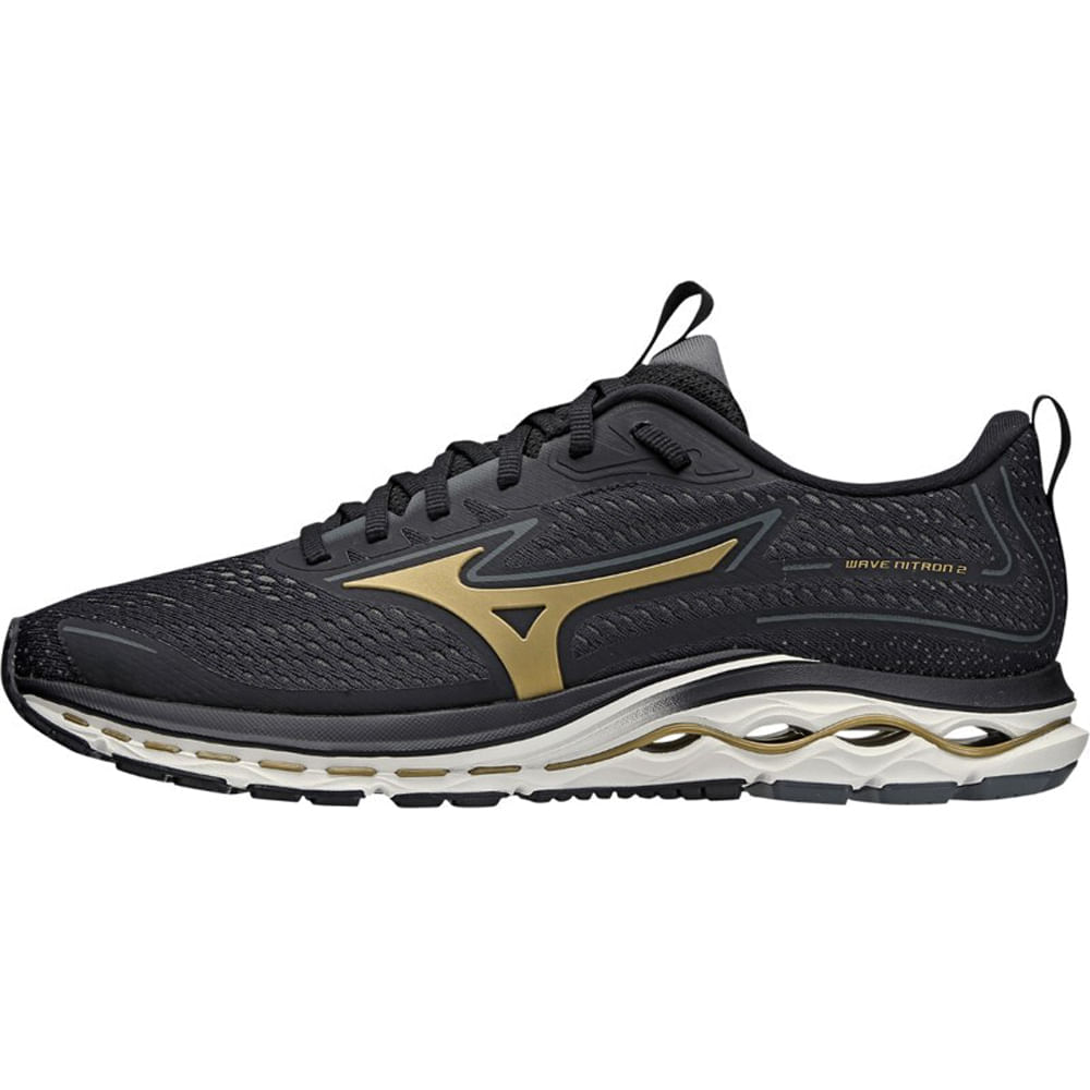 Miniatura Tênis de Corrida Masculino Mizuno Nitron 2 Preto - 38