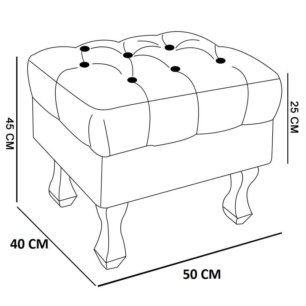 Miniatura Puff Luiz Retro Xv Rose Slk Decor Cor Marrom