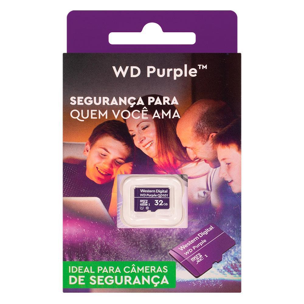 Miniatura Cartão De Memória Micro-SD 32 GB WD Purple™ Intelbras Durabilidade 5x Maior, Gravação Contínua 24/7