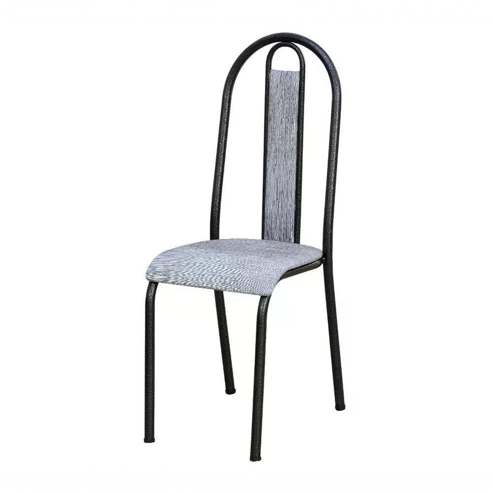 Miniatura Cadeira Tubular Cromo Preto 058 Assento Grafiato Grafiato