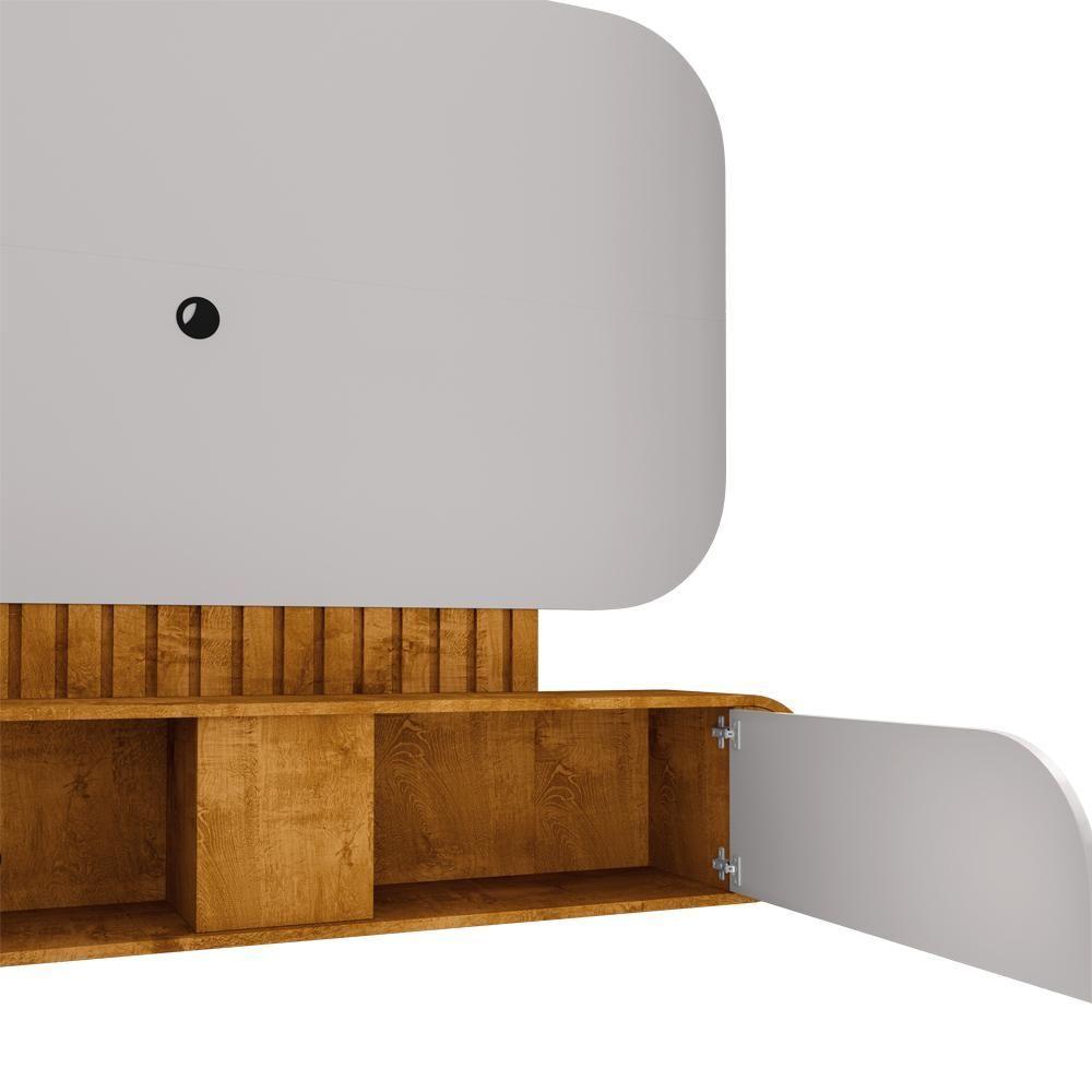 Painel Para Tv 55 Pol Com Bancada Suspensa Maestri B02 Naturalle Off White - Lyam Decor