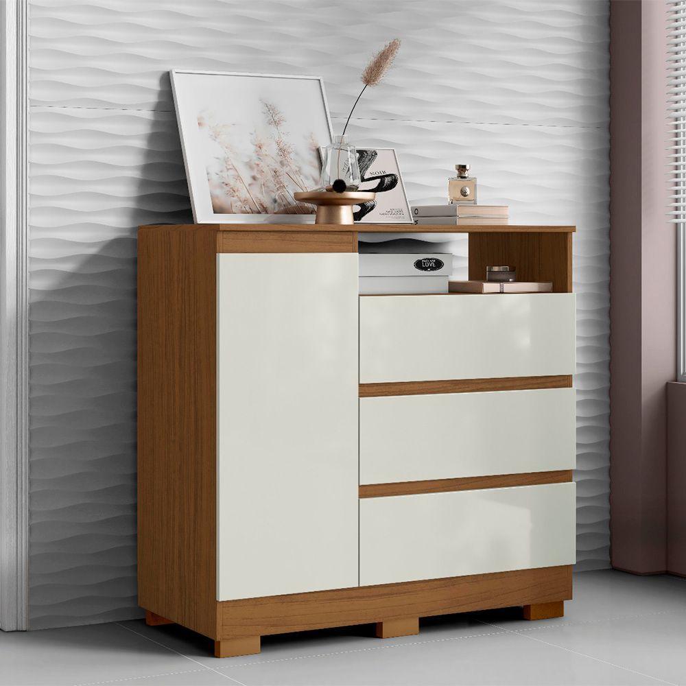 Miniatura Cômoda Quarto Com 1 Porta Sapateira 97cm Tayna A09 - D'rossi Atacama E Off White