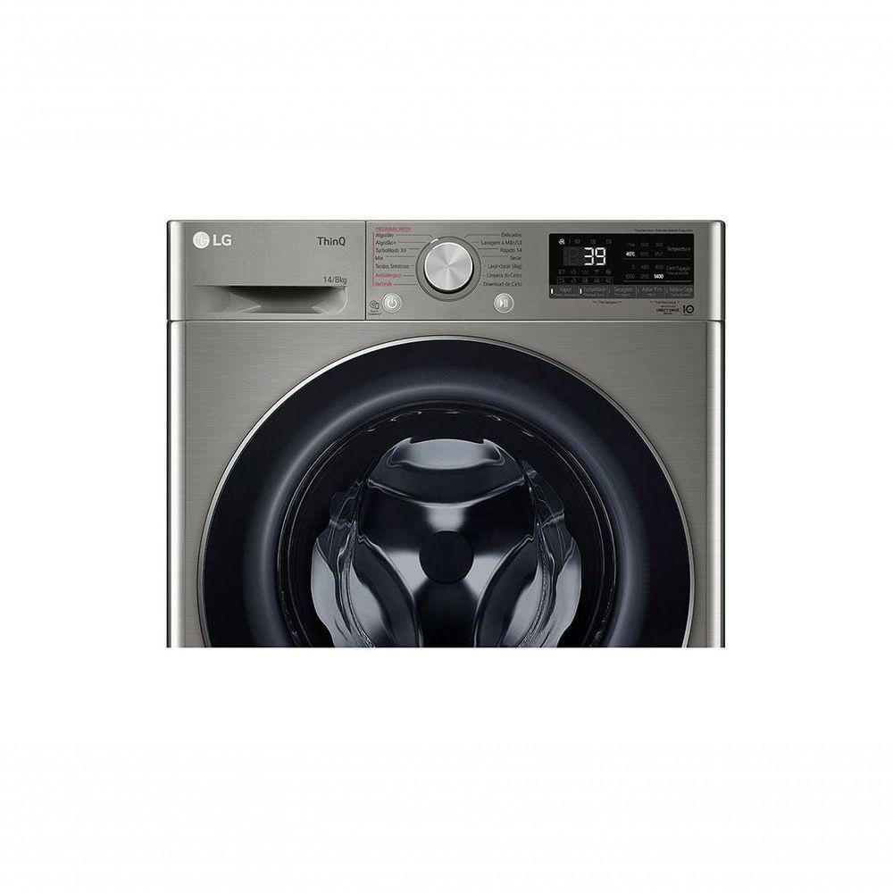 Lava e Seca Smart LG VC2 14kg Inox Look Com Inteligência Artificial AI DD CV9014PC2 110V