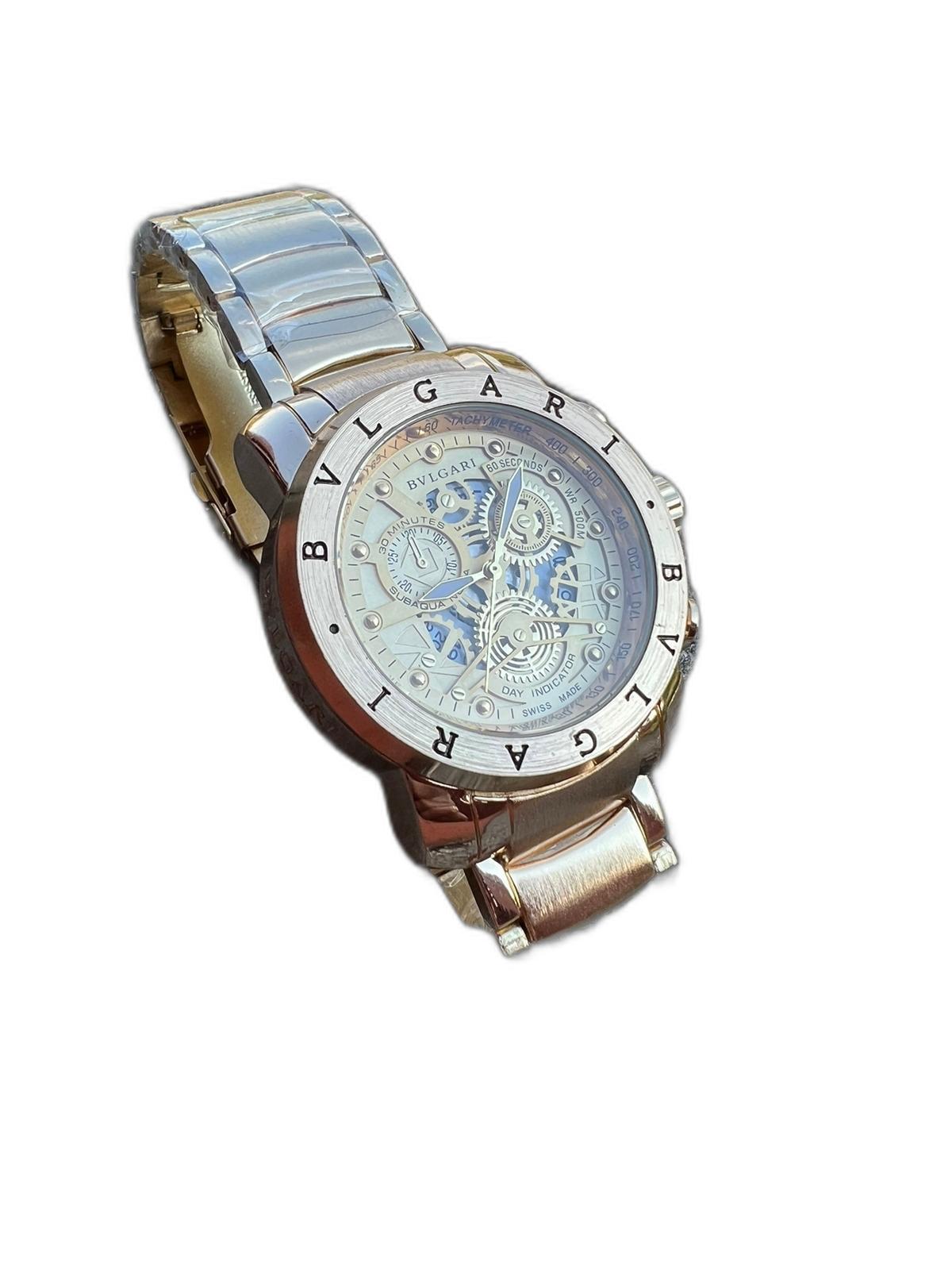 Miniatura Relogio Skeleton Luxo Aço Inoxidável Pesado Brilhante