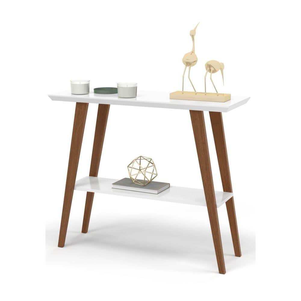 Miniatura Bancada Aparador Nyoh Com Prateleira Branco Amadeirado