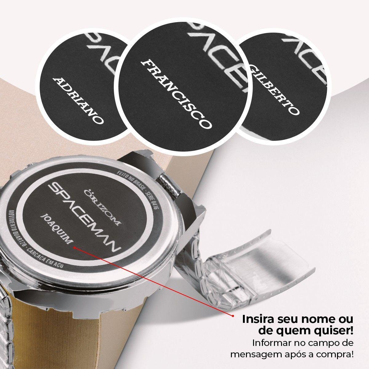 Miniatura Relogio Prata Caixa Masculino Aço Inox Personalizado
