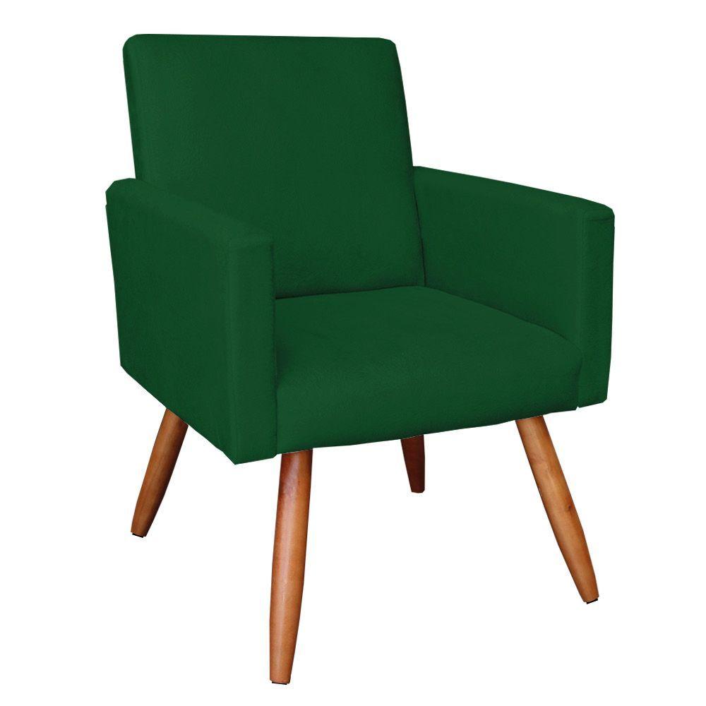 Kit 2 Poltronas/Namoradeira Veludo Pés Palito Castanho Verde