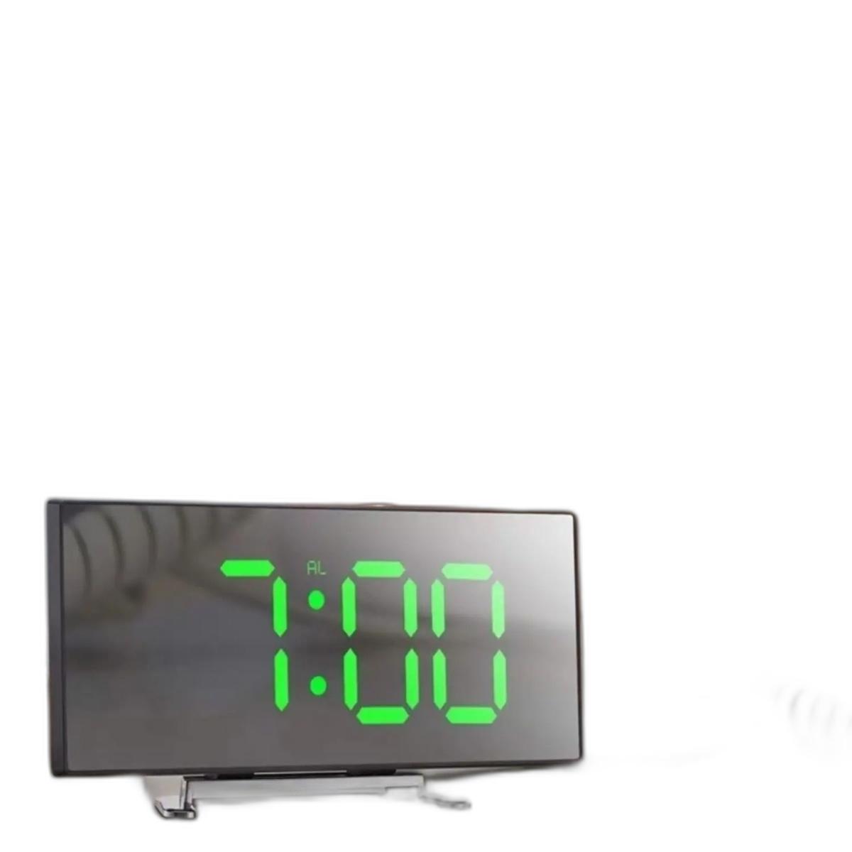 Relógio/Despertador Infantil Luz Led Verde E Iluminação