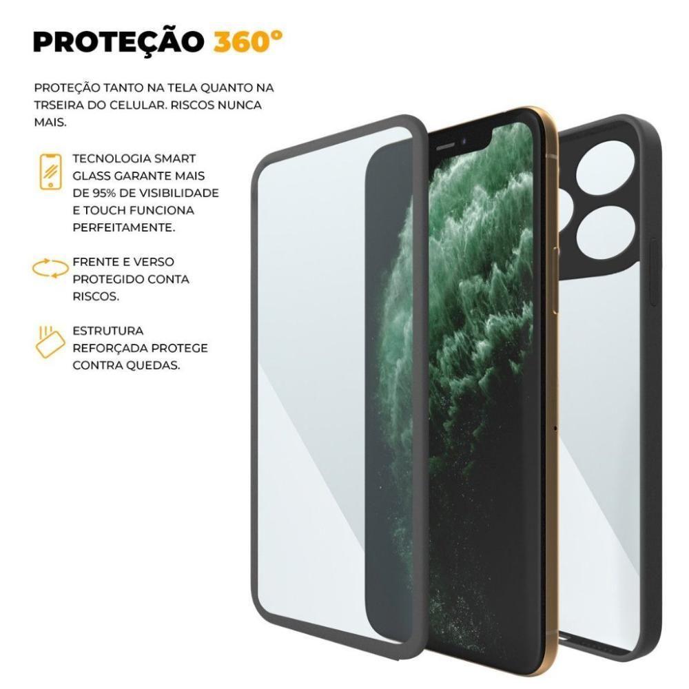 Capa 360 Para Iphone 12 Pro Max - Preta - Frente E Verso - Gshield