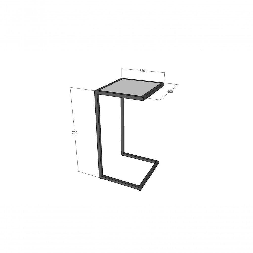 Mesa Lateral Sofá Industrial - Metalon Champagne Cacao - 70cm
