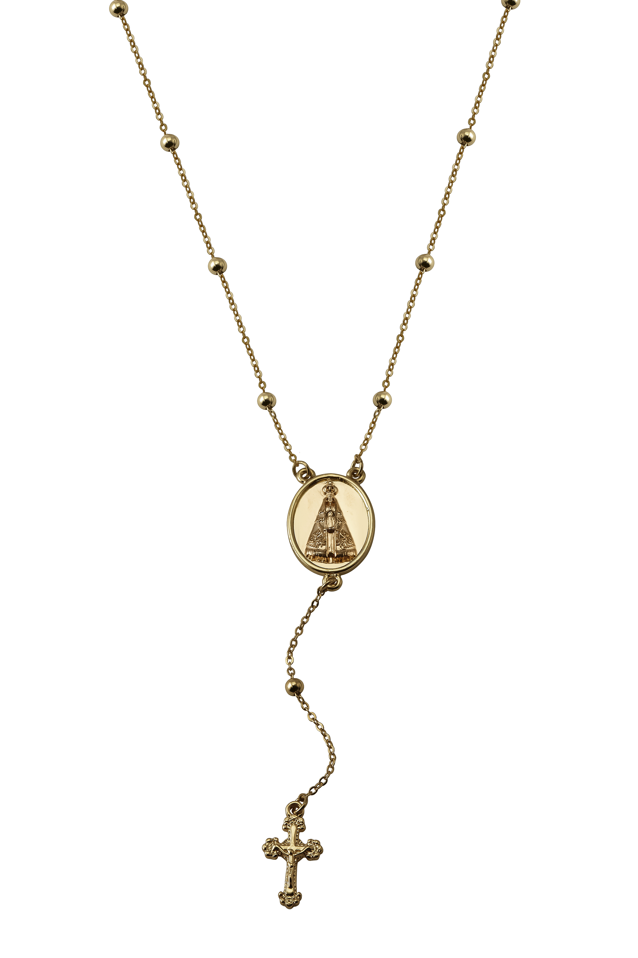 Miniatura Kit Relógio Feminino com Terço Irmã Dulce Dourado