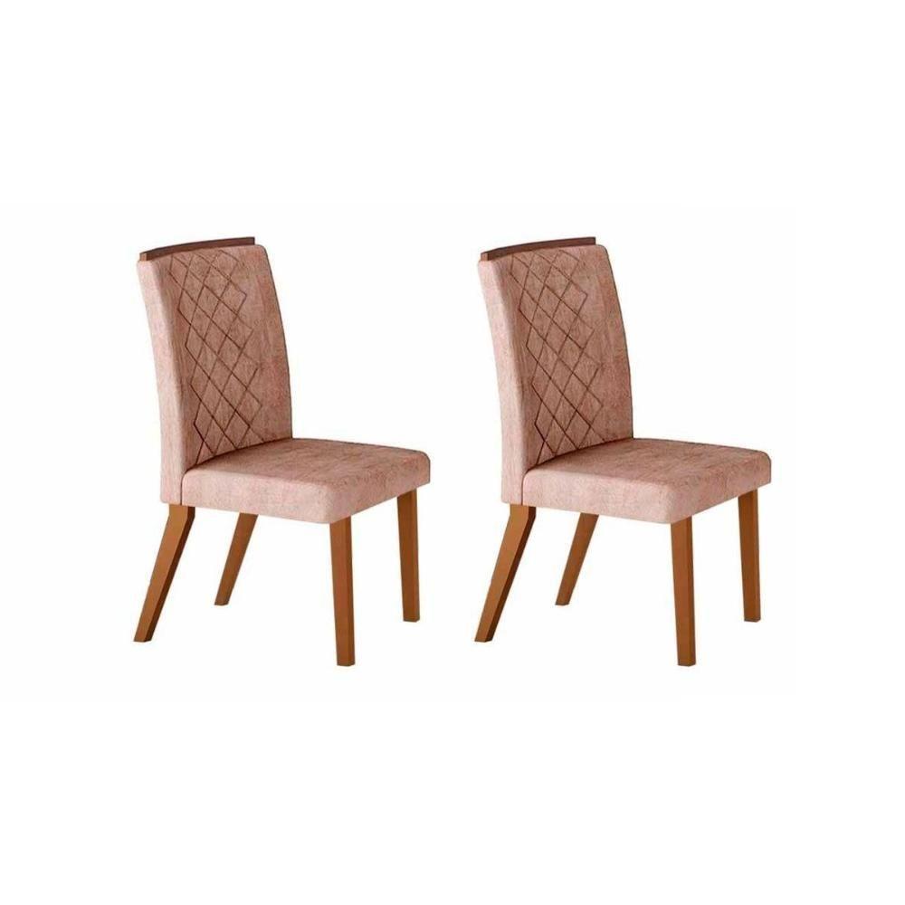 Miniatura Kit 2 Cadeiras Sala Jantar Jade Madeira 2 Un Capuccino-linho Bege - Rufato