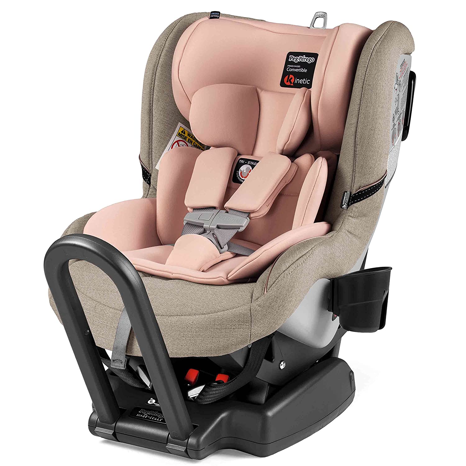 Miniatura Peg Perego Primo Viaggio Bebe Conforto Cadeira Automotiva de 2 a 18 kg Bege e Rosa
