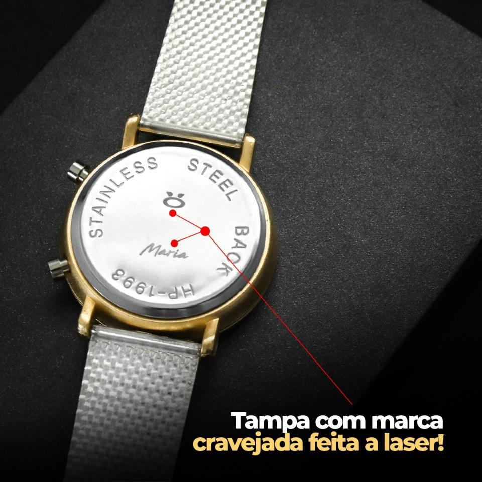 Relógio Feminino Dourado Silicone Digital LED Orizom Maria