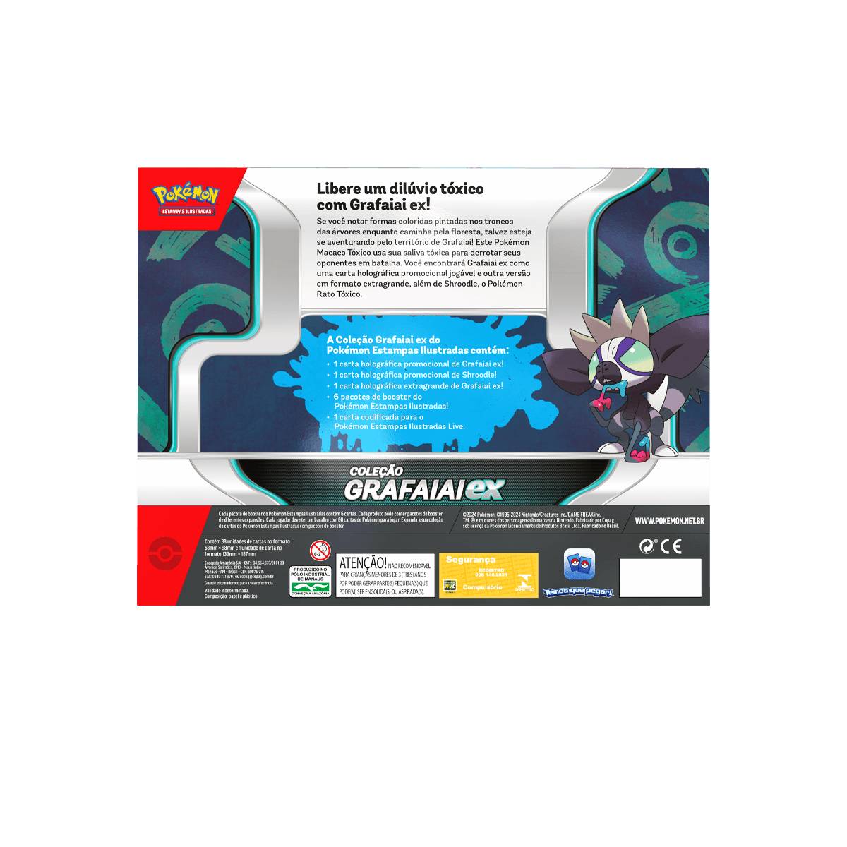 Cartas Pokémon Box Deck Cards Coleção Grafaiai ex - Copag
