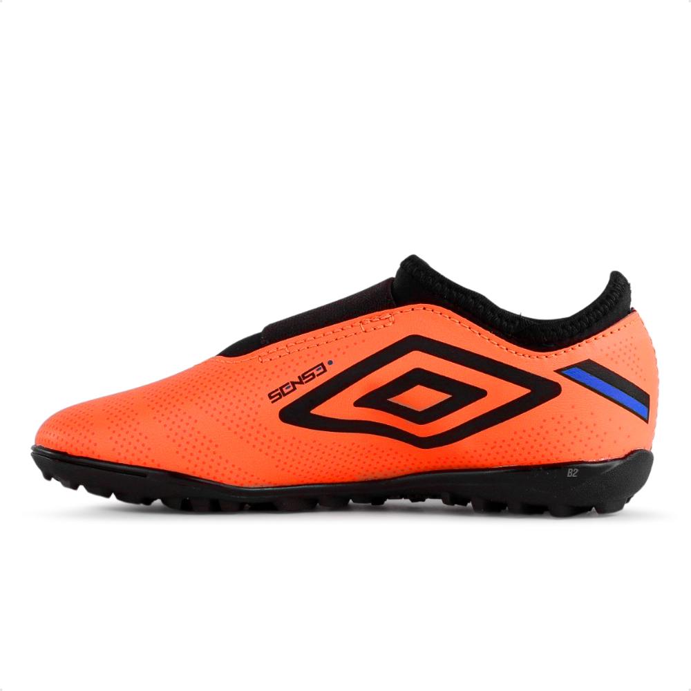 Miniatura Chuteira Society Umbro Sense Kids Laranja / Preto - 33
