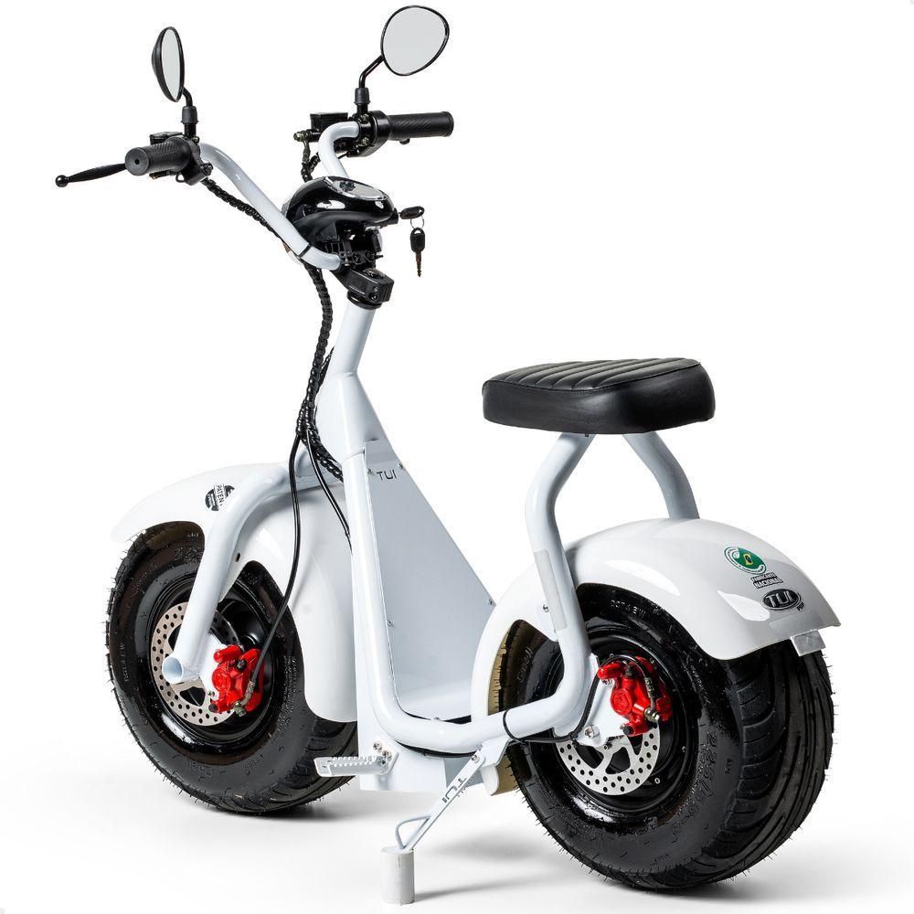 Scooter Elétrica 1000w Tui Pop Moto Patinete Sem Cnh Branco-branco