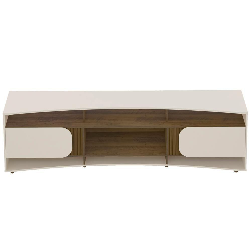 Rack TV 86 Polegadas 220cm Com 2 Portas Reno Off White Pinho A09 - Mpozenato