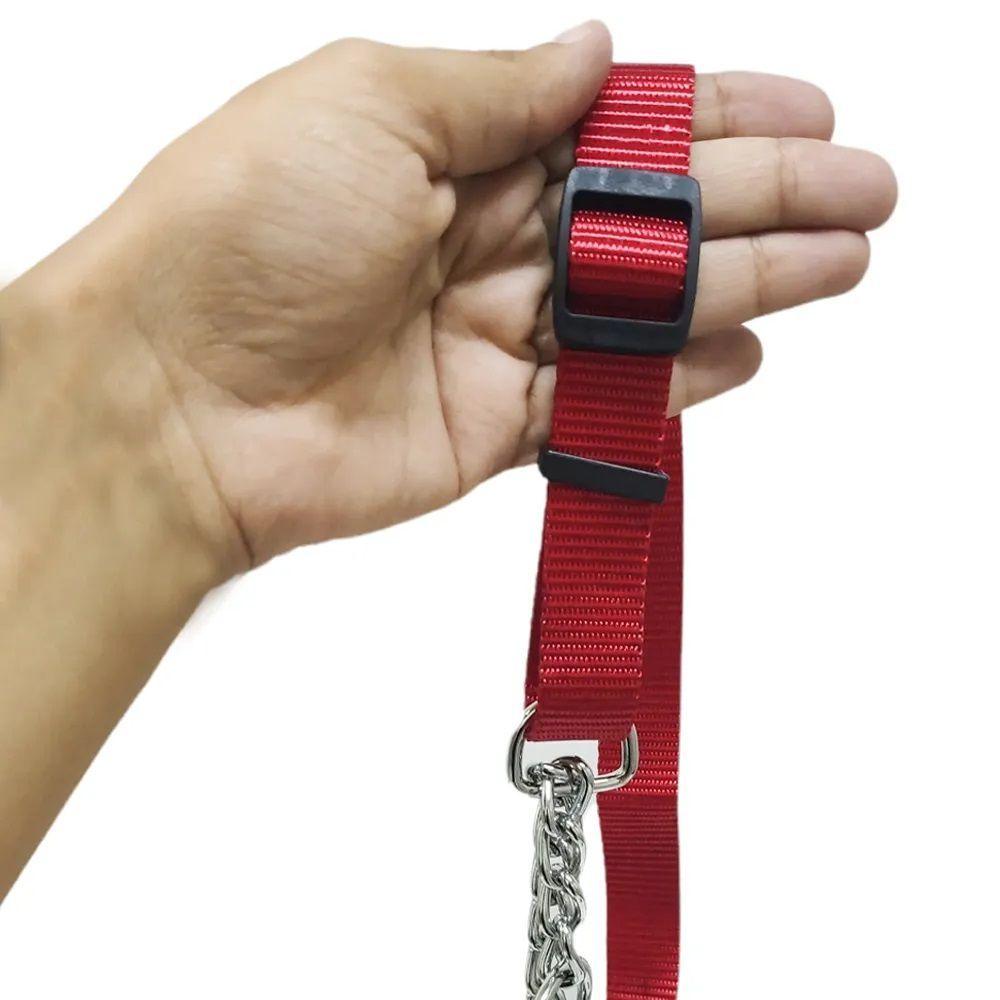 Miniatura Coleira Guia Cachorros Caes Ajustavel Kit 3 Uni Corrente Elo Torcido Pet Adestramento Educaçao