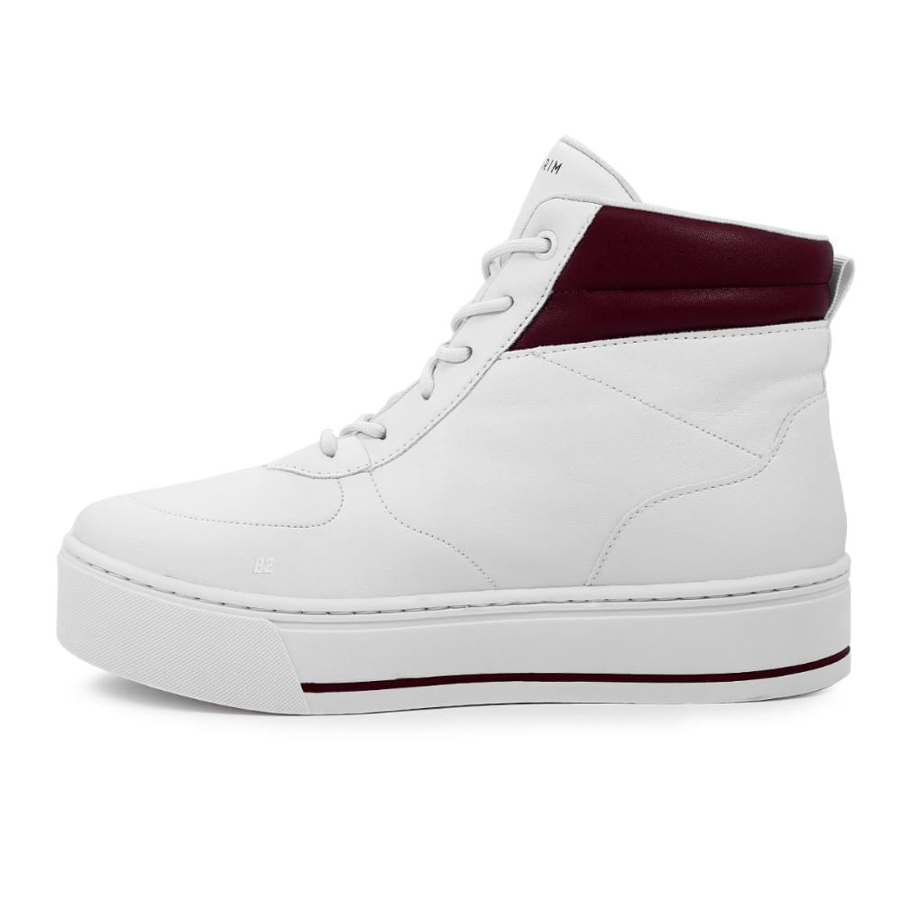 Miniatura Tênis Ramarim Cano Alto Branco / Vinho - 34