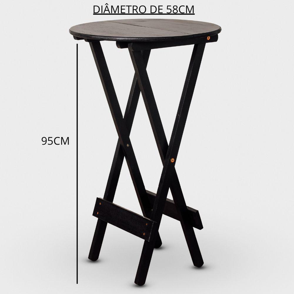 Miniatura Conjunto De Mesa Bistrô Redondo E 02 Cadeiras Cor Preta