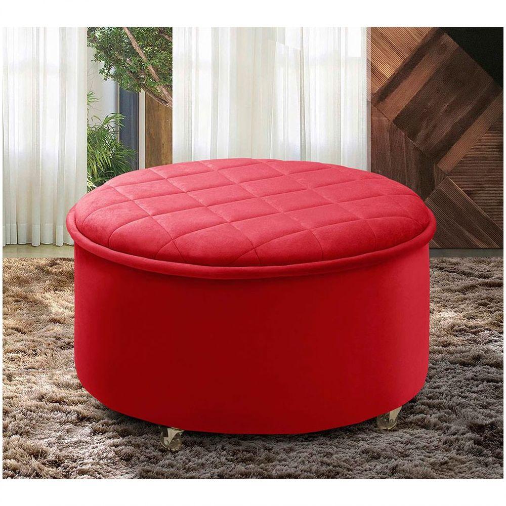 Miniatura Puff Sapateira Baú Decorativo Zeus Vermelho Soft