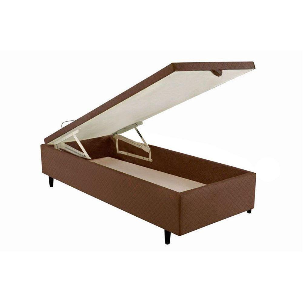 Miniatura Cama Box Baú Universal Solteiro Mh1439 Bordado Brown (88x188x35) - Herval
