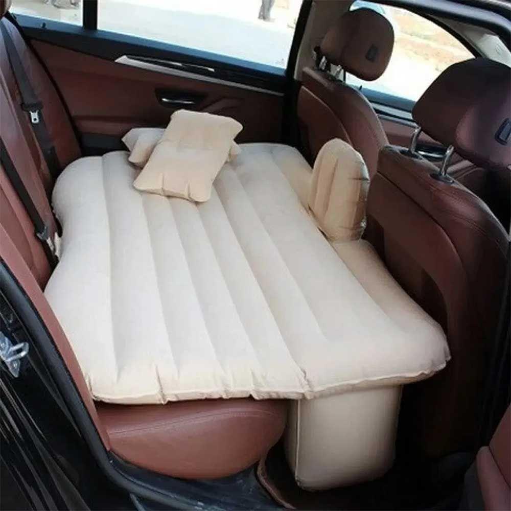 Miniatura Colchão Cama Inflável Para Carro Com Bomba Elétrica 12v Vg Plus Bege