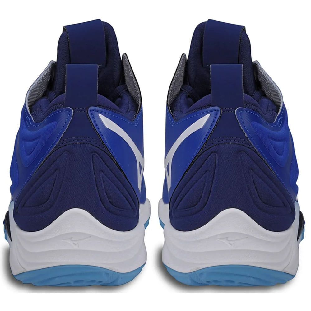 Miniatura Tênis de Vôlei Mizuno Wave Momentum 3 Mid 36 Azul