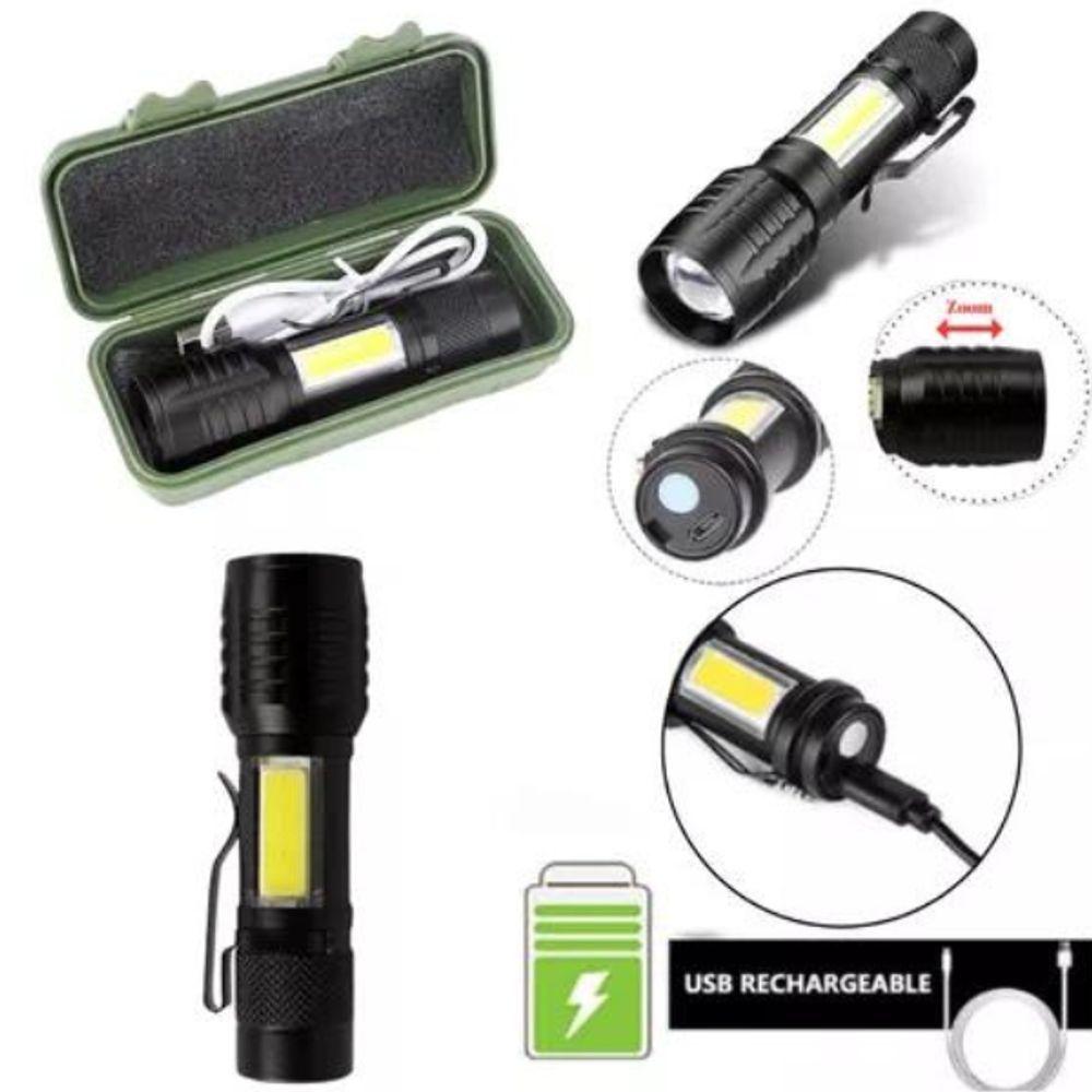 Miniatura Lanterna Recarregável Luz Negra Uv Resistente A água