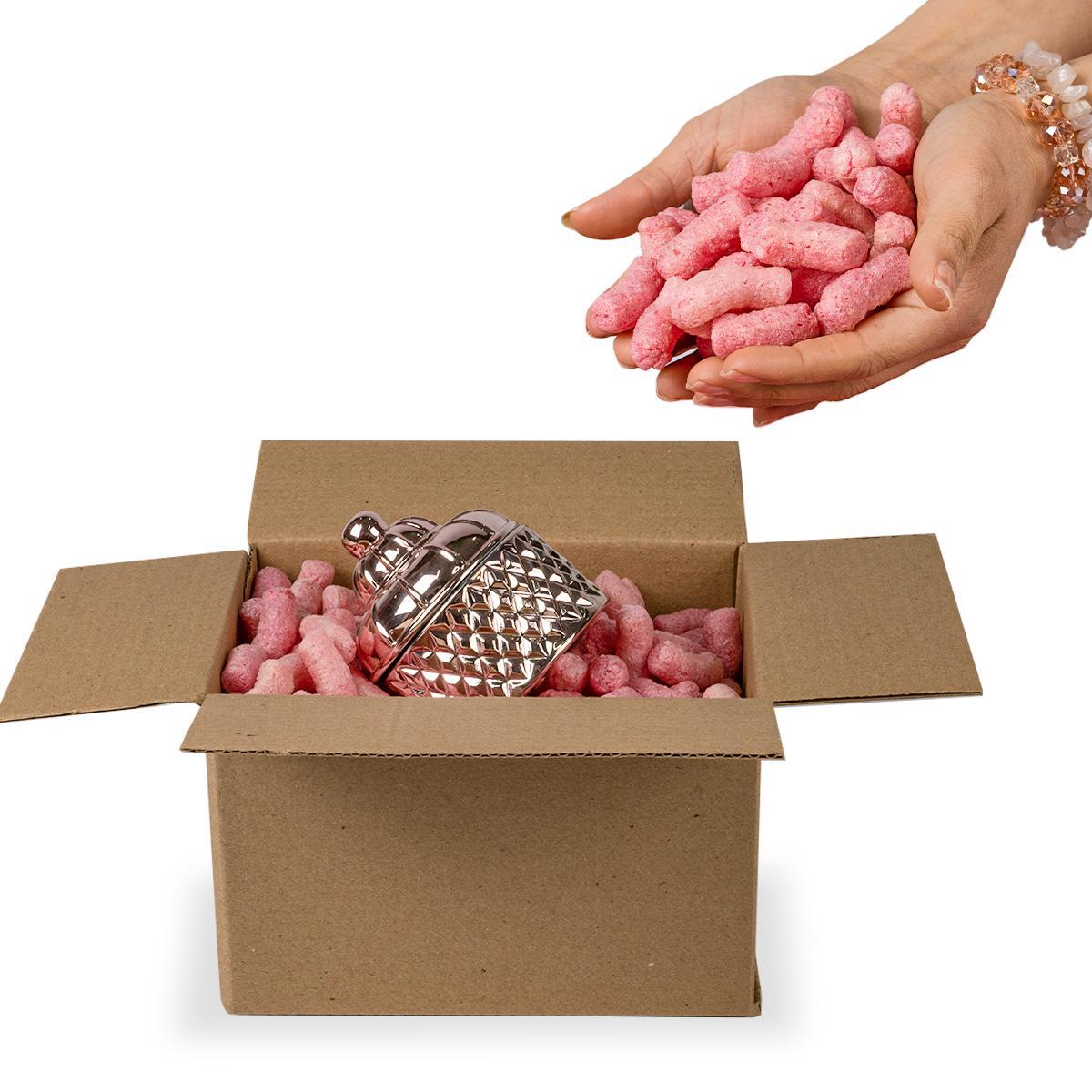 Miniatura 45 Litros Flocos De Proteção Enchimento Biodegradável Rosa