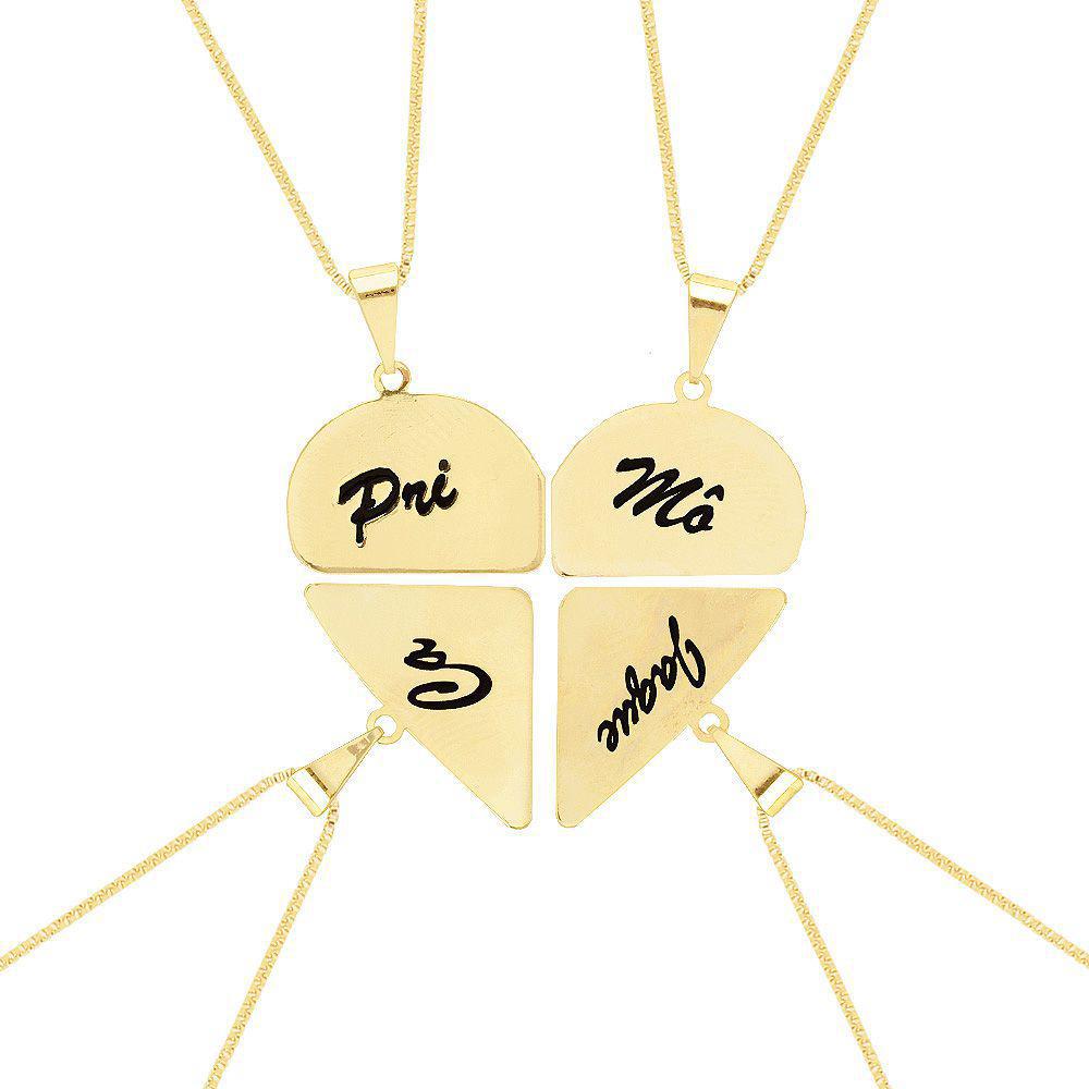 Miniatura Colar Best Friends Amizade Personalizado Folheado Ouro 18K