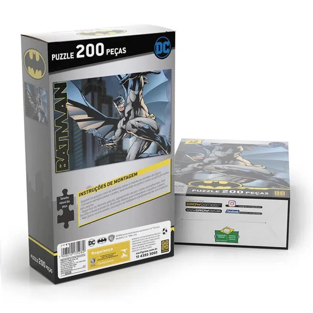Miniatura Quebra Cabeça Puzzle Dc Batman Com 200 Peças Da Grow 03809