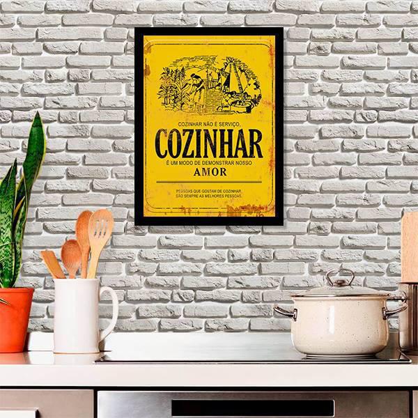 Miniatura Quadro Cozinhar É O Modo De Demonstrar Amor 24X18Cm