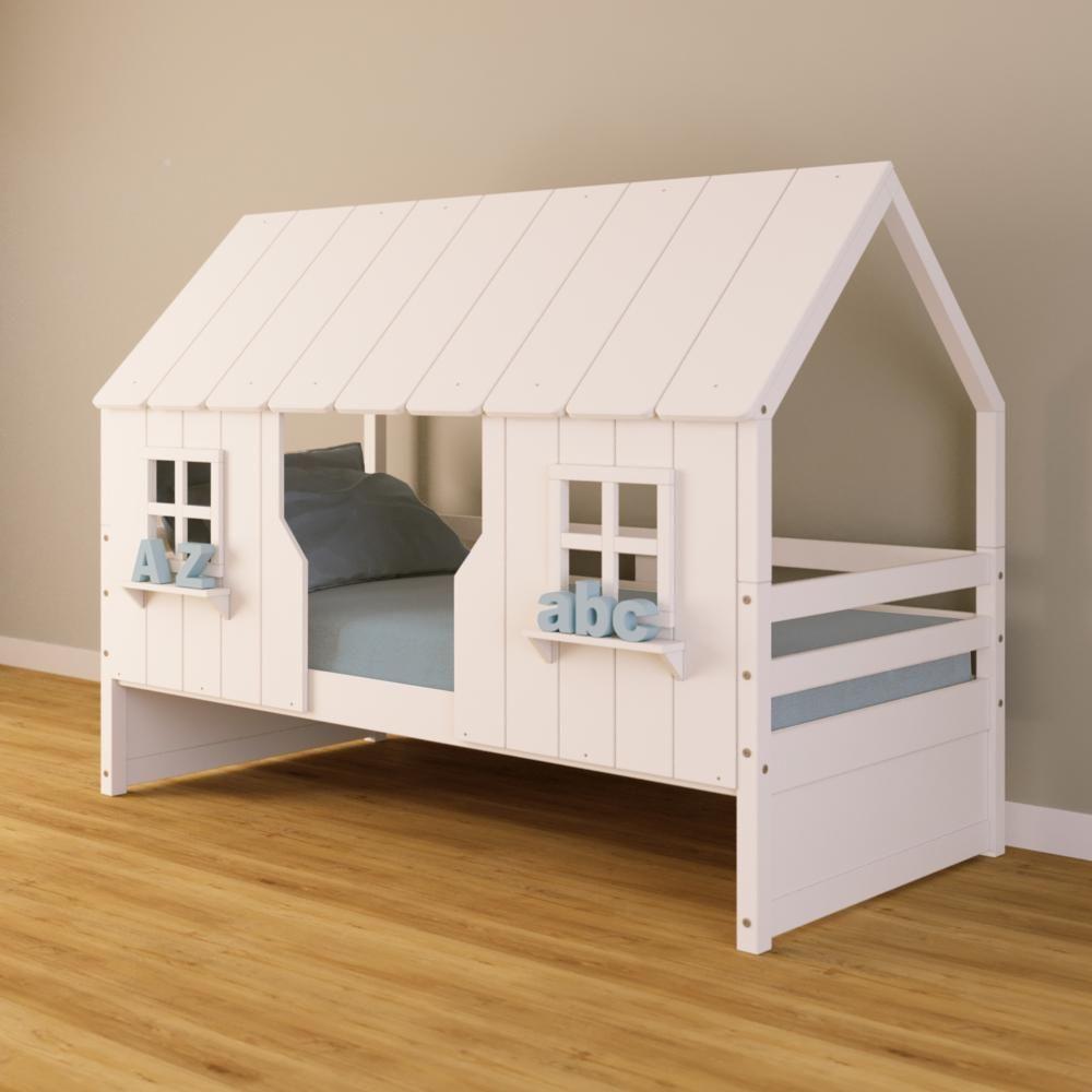 Miniatura Cama Casinha Encantada Madeira Maciça Branco Housin