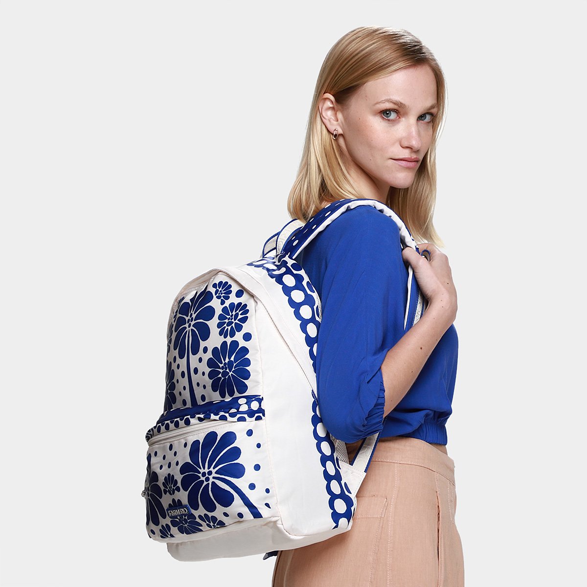Miniatura Mochila Farm Xodó Azul+Branco